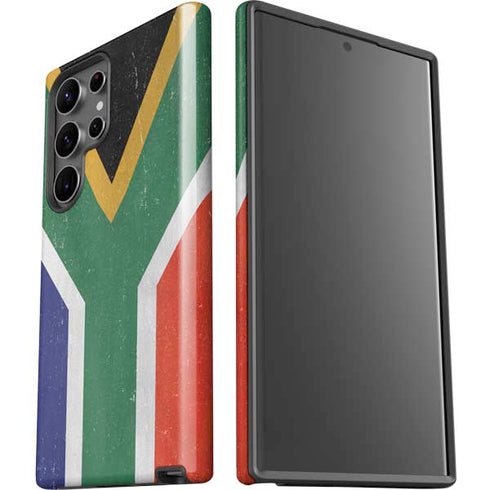 South Africa Flag Distressed Galaxy S23 Ultra Pro Case